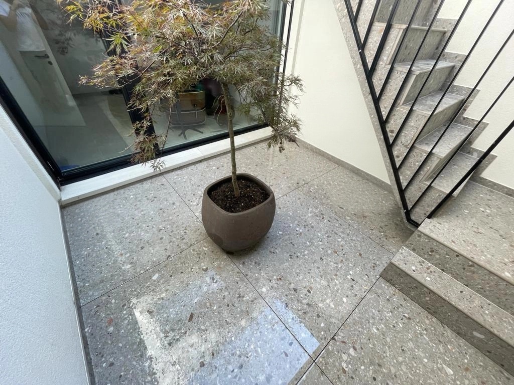Terrazzo tiled terrace